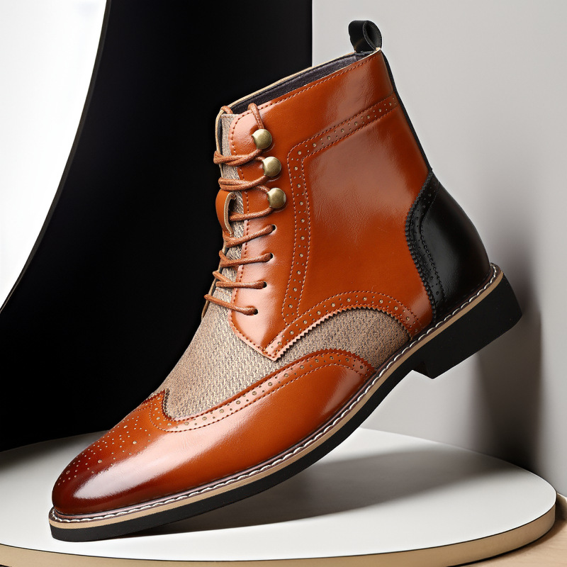 Finnley Textured Brogue Boots