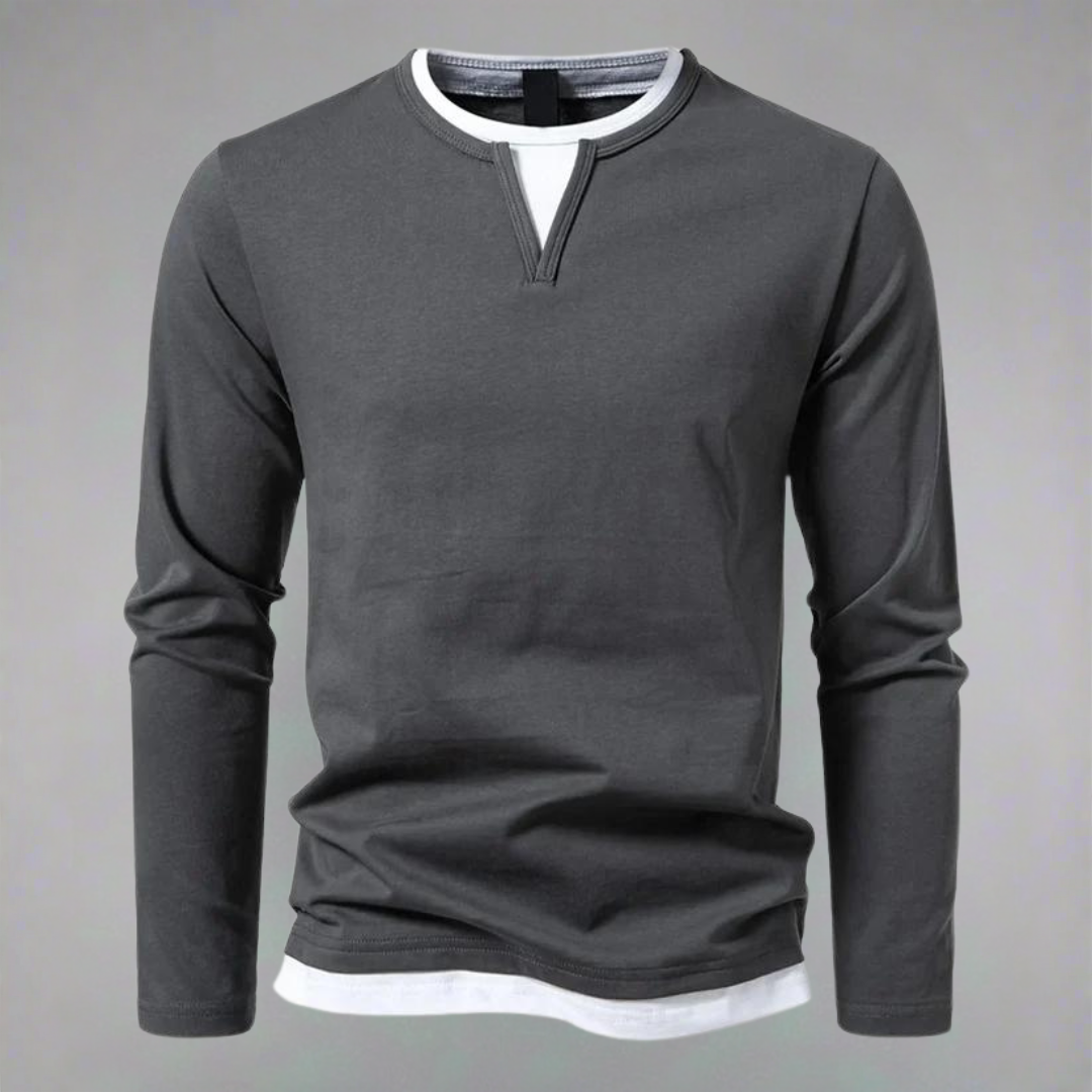 JansenStyle™ Sander - Long Sleeve V-neck T-shirt, Modern Style