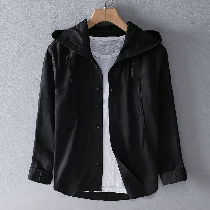 Enrico Hooded Linen Shirt