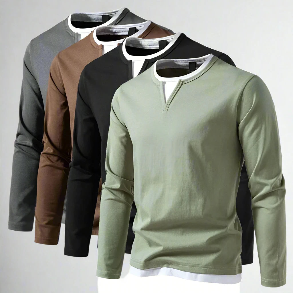 JansenStyle™ Sander - Long Sleeve V-neck T-shirt, Modern Style