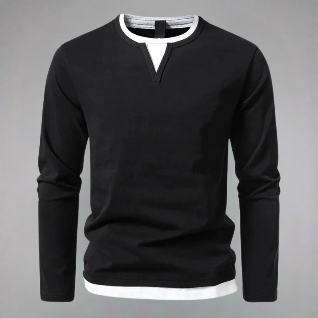 JansenStyle™ Sander - Long Sleeve V-neck T-shirt, Modern Style